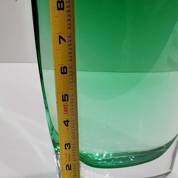 LSA International Green Ovoid Handcrafted Mouth Blown Glass Vase Ombre Style - Picture 9 of 9